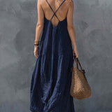 Bohemian Patchwork Cotton Linen Maxi Dress