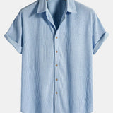 Corduroy Button Short Sleeve Shirt