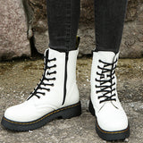 Stylish Monica Ankle Boots with Lacing and Zipper