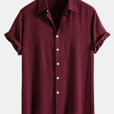 Button-Up Shirt in Linen and Rayon Blend