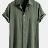 Button-Up Shirt in Linen and Rayon Blend