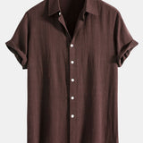 Button-Up Shirt in Linen and Rayon Blend