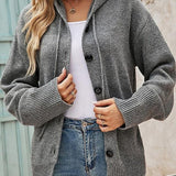Sarah™ - Grey Plain Hoodie Sweater
