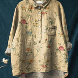 Poppy | Women's Vintage Floral Art Print Casual Shirt