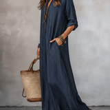 Nomadic Indigo Loose-Fit Maxi Dress