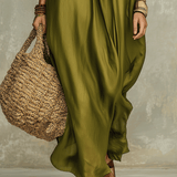 Olive Green Relaxed Bohemian Maxi Dress