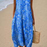 Elise - Women's Sleeveless Printed Beach Midi Dress Loose