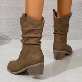 Claudia - Trendy Western Half-High Boots for a Stylish Look