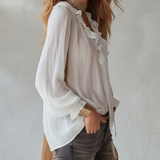 Ethereal Ruffled Chiffon Blouse