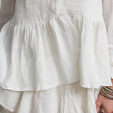 Soft Textured Smocked Waist Blouse