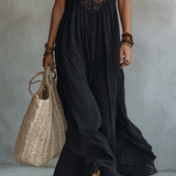 Elegant Bohemian Sleeveless Soft Drape Statement Evening Maxi Dress
