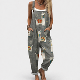 Comfortable Printed Overalls