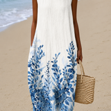 Lucy - Women's Sleeveless Printed Midi Casual Dress
