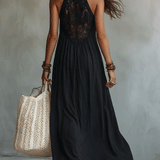 Elegant Bohemian Sleeveless Soft Drape Statement Evening Maxi Dress