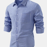 Striped Button-Up Seersucker Shirt
