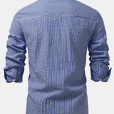 Striped Button-Up Seersucker Shirt