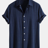 Button-Up Shirt in Linen and Rayon Blend