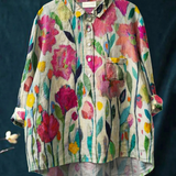 Phoebe | Women's Vintage Flower Art Print Casual Shirt