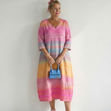 Blake | Ease Gradient Stripe Midi Dress