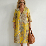 Rowan | Soft Paisley Midi Dress