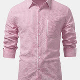 Striped Button-Up Seersucker Shirt