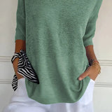 Mia™ - Cozy Top with Knitted V-Neck