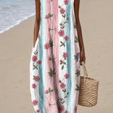 Anna - Women's Sleeveless Printed Midi Casual Dress