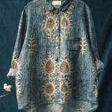Daisy | Women's Vintage Ethnic Floral Art Print Casual Shirt