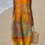 Leah - Women's Sleeveless Printed Midi Casual Dress