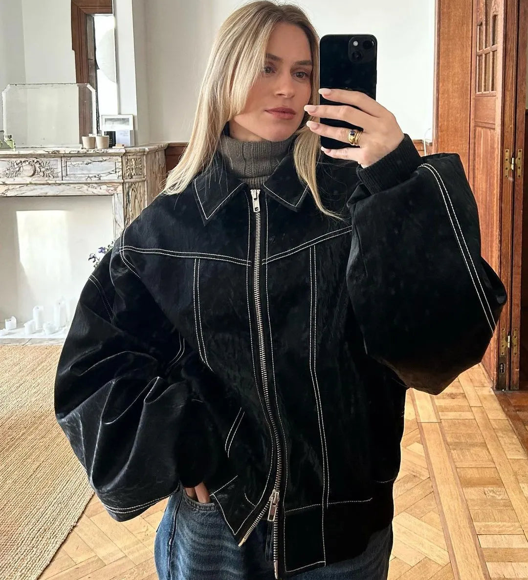 Ruby™️ - Oversized Leather Jacket