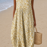 Lucy - Women's Sleeveless Printed Beach Midi Dress Loose