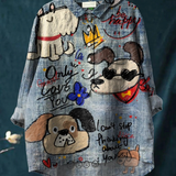 Millie | Cute Dog Art Print Casual Shirt