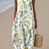 Caroline - Women's Sleeveless Printed Midi Casual Dress