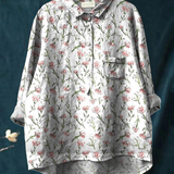 Ruby | Pink Spring Floral Repeat Pattern Printed Women's Casual Shirt