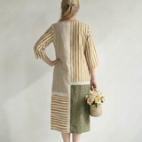 Soren | Light Mixed Stripe Midi Dress