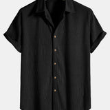 Corduroy Button Short Sleeve Shirt