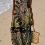 Brooke - Women's Sleeveless Printed Midi Casual Dress