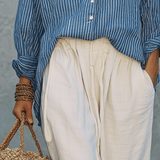 Bohemian Blue Stripe Airy Shirt