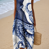 Julia - Women’s Sleeveless Relaxed Fit Midi Dress