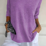 Mia™ - Cozy Top with Knitted V-Neck