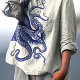 Amelia | Women's Deep Sea Octopus Tentacles Art Print Casual Shirt