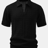 V-Neck Polo Shirt with Hook