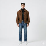 Marco DeLuca | Vintage Suede Zip Jacket with Tailored Modern Fit For Men
