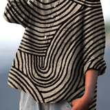 Megan | Women's Circular Line Pattern Print Casual Shirt