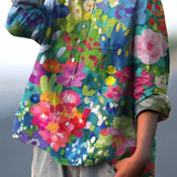 Rebecca | Women's Vintage Lovely Floral Art Print Casual Shirt
