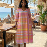 Tessa | Easy Drape Stripe Midi Dress
