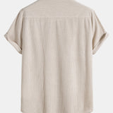 Corduroy Button Short Sleeve Shirt