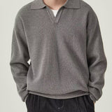 Lorenzo Virelli | Textured Knit Polo Sweater with Refined Minimalism For Men