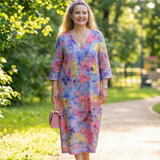 Benson | Abstract Floral Midi Dress