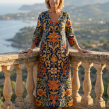 Elise | Clean Ornate Floral Midi Dress
